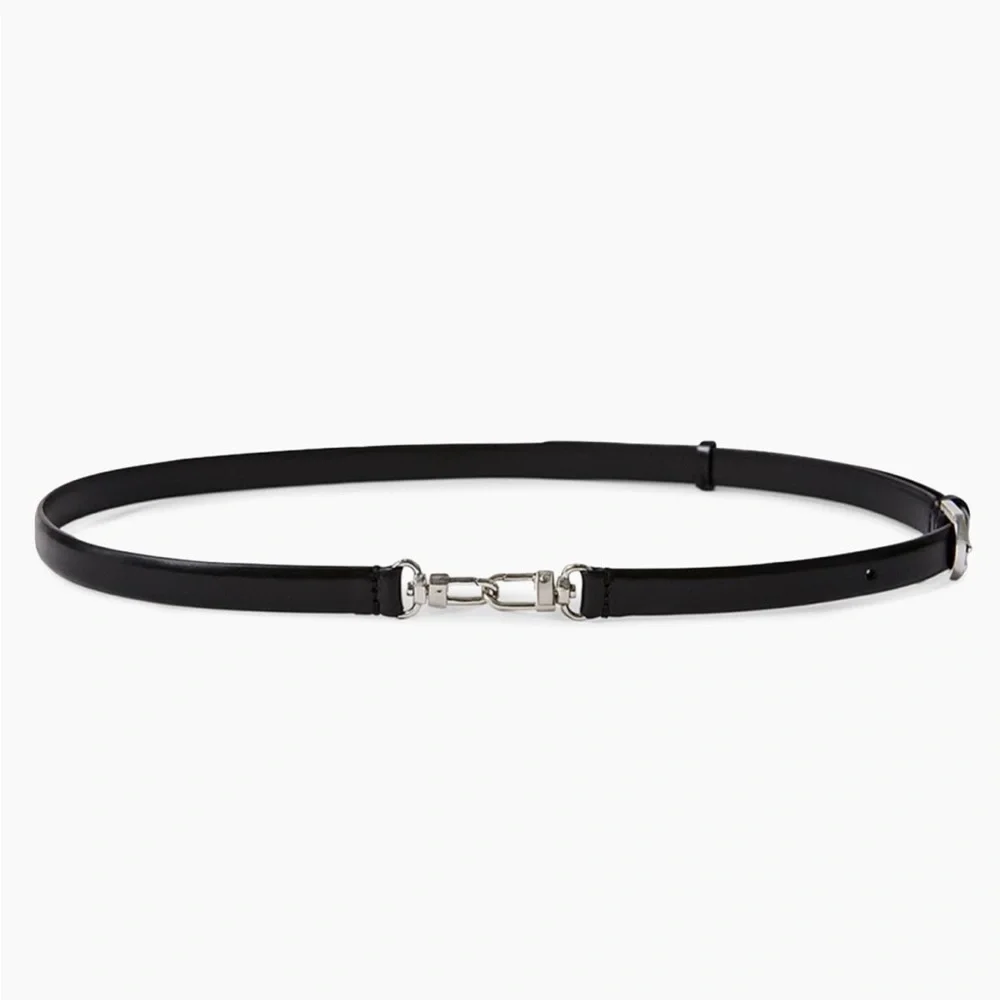 Toteme Skinny Leather Belt, Black - Picture 4 of 17